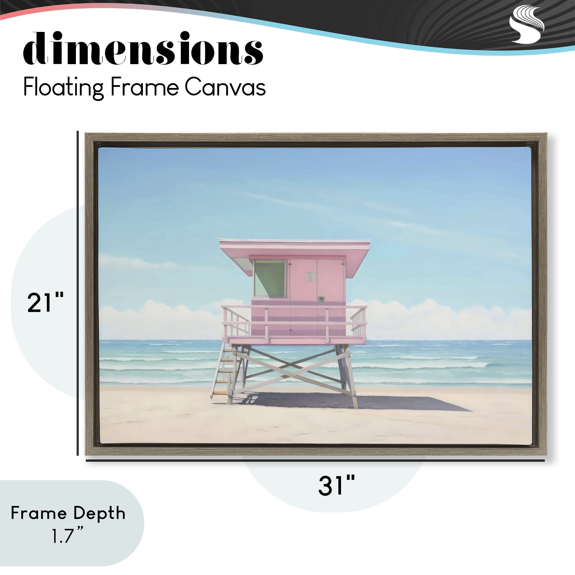 Stupell Industries Miami Beach Lifeguard Station Brown Framed Floater Canvas Wall Art, design by Creative Studio