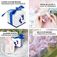 thumbnail image 4 of Efavormart 25 Pack | 2.5" x 2.5" Newborn Baby Footprints Candy Boxes with Ribbons, Pink Baby Shower Party Favor Gift Boxes, 4 of 11