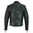 thumbnail image 4 of Dream Apparel Leather Motorcycle Jacket for Men Moto Riding Classic Biker Jacket Brown, 4 of 5