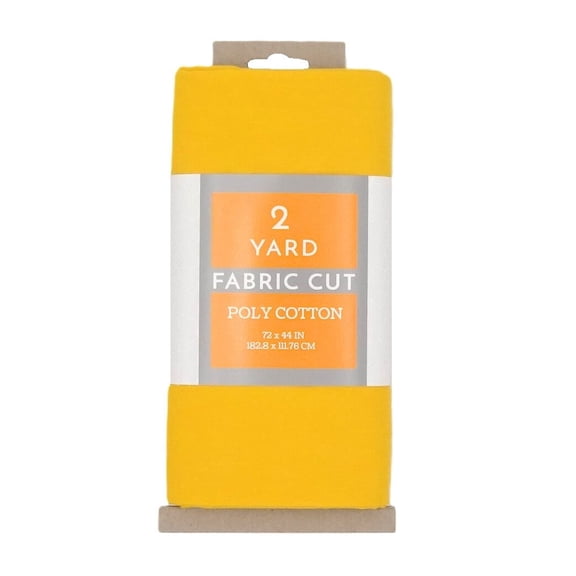 Shason Textile 2 Yard Cut Poly Cotton Fabric, Yellow, 44" Wide for Craft & Quilting Projects