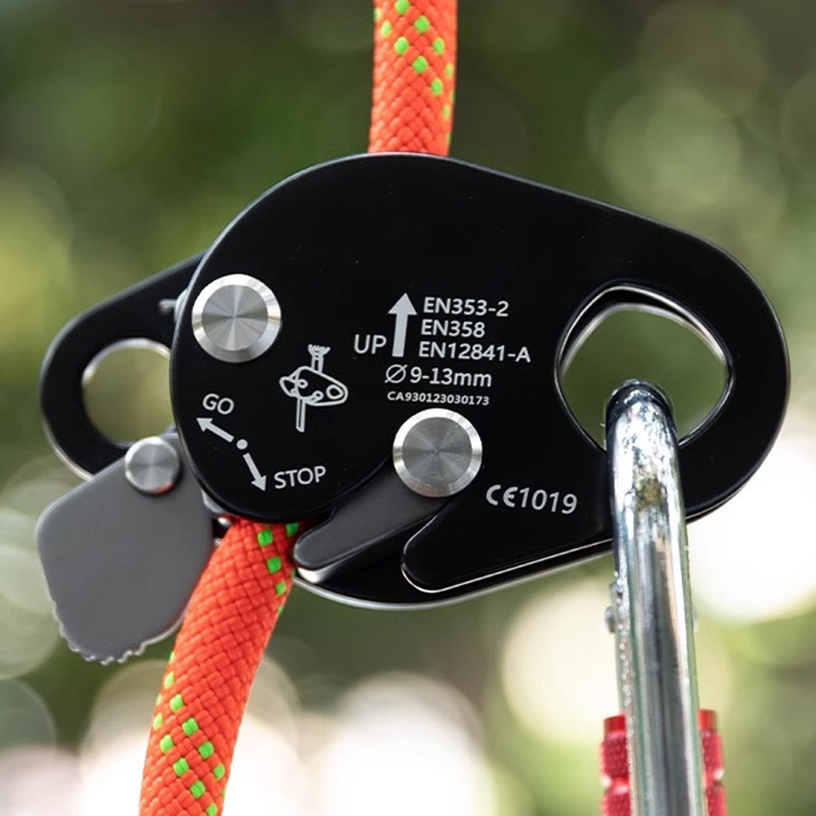 YAHHU Climbing Rope Grab Belay Device Practical Trees Climb Ropes Survival Tools for Mountaineering Caving High Altitude Fall Protection Self-Locking Gear, Black