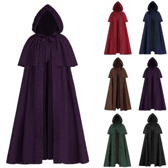 what winter cape medival dress Women's Capes, Robes & Coats | Official This indicates how far down it hangs Hvyesh Renaissance Hooded Cloak -