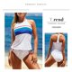 thumbnail image 4 of Top Tankini Push Up con espalda en T y tiras estampadas a rayas para mujer con shortsl Feliz Sencillez, 4 of 5