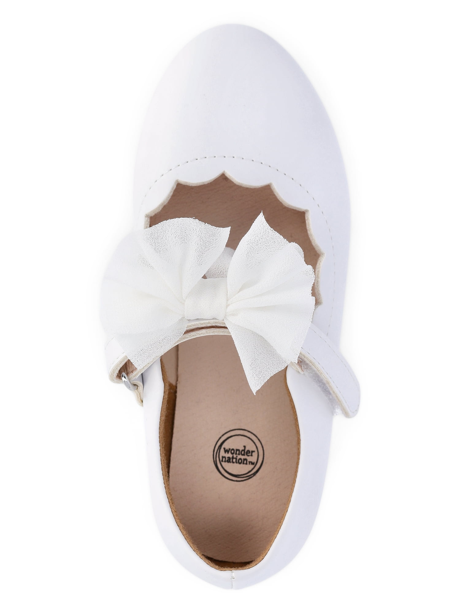 Wonder Nation Baby and Toddler Girls Tulle Bow Ballet Flats