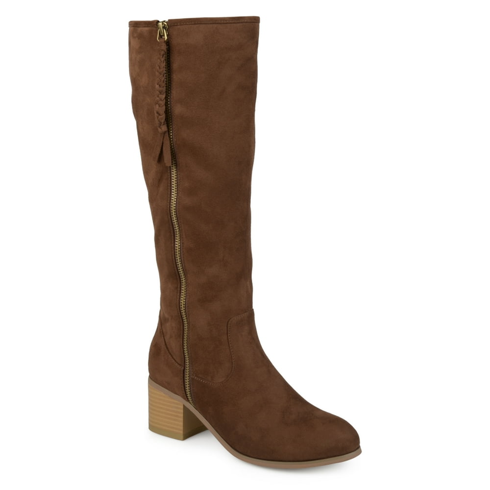 suede mid calf boots