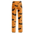thumbnail image 6 of IYYVV Halloween Pajama Pants for Women Cute Funny Pumpkin Graphic Pajamas Casual Elastic Waist Palazzo Pant Fall Pajamas Saffron M, 6 of 6