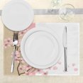 thumbnail image 3 of Ambesonne Japanese Place Mats Set of 4, Romantic Sakura Blooms, Standard Size, Sand Brown Pale Pink, 3 of 6