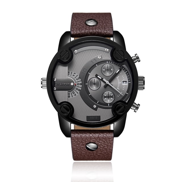 Relojes para hombre, relojes de cuarzo, calendario, esfera grande, correa, relojes para hombre