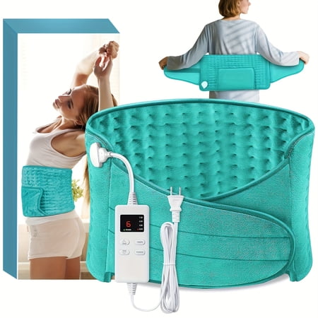 1 Electric Heating Belt,Heating Pad,- 12x24 Heating Belt + 20" Adjustable Waist Belt with 6 Hour Auto Shutoff, 4 Timers And 6 Heating Levels for Men And Women