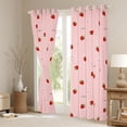 thumbnail image 3 of Homewish Kawaii Sweet Strawberry Black Out Curtains,Cute Daisy Flower Curtains Pack of 2 (42x63 Each),Pink Red Bedroom Curtains For Girl Teens,Super Cozy Room Decor, 3 of 6