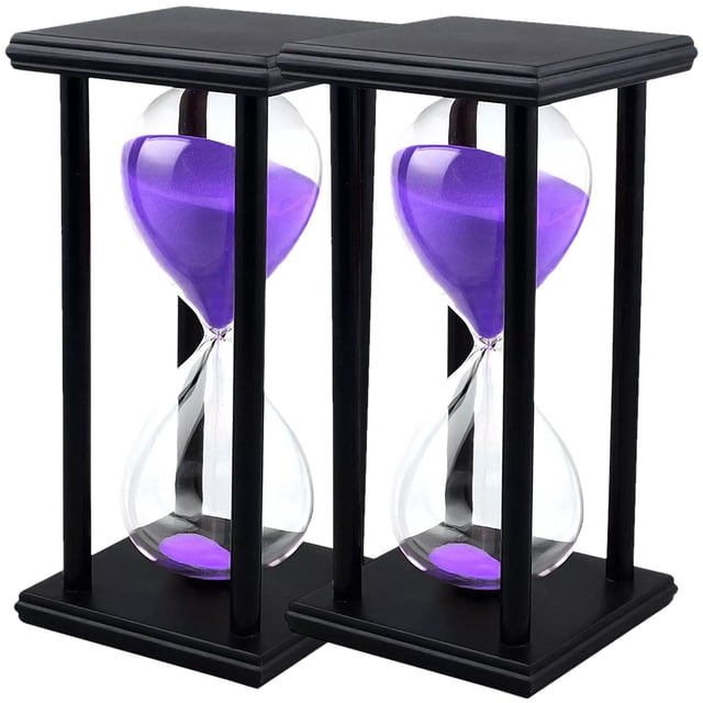 Temporizadores VentDepot SandGlidePurple 2Pzas 30min Negro/Morado madera/vidrio/arena
