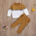 thumbnail image 3 of Bagilaanoe 2Pcs Toddler Baby Girl Boy Long Pants Set Letter Print Long Sleeve Sweatshirt Pullover Tops + Sweatpants 6M 12M 18M 24M 3T 4T Kids Casual Sweatsuits, 3 of 8
