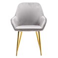 thumbnail image 3 of Sarah Premium Metallic Gray Accent Bucket Upholstered Modern Dining Chairs Set of 2, 3 of 6