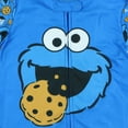 thumbnail image 6 of Sesame Street Cookie Monster Pajamas Toddler Zip Front Fleece Footless Union Suit Sleeper, 6 of 7
