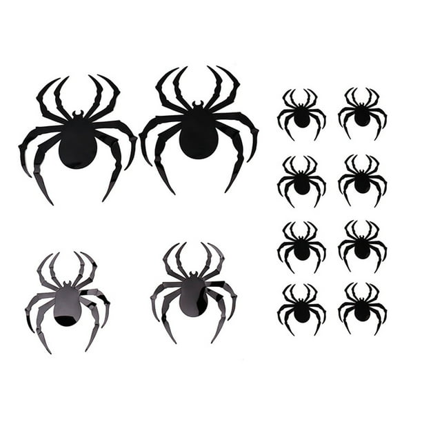 KAKOWELY 12 pegatinas de pared con temática de Halloween, calcomanías decorativas de araña para fiestas.