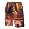 thumbnail image 4 of Rocae Colorful Cake Ice Cream for Men's Beach Shorts Casual Elastic Waist Drawstring Summer Beach Shorts,S-3XL-X-Large, 4 of 6