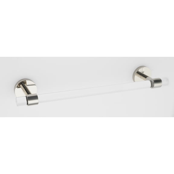 Alno A7220-24 Contemporary Acrylic 24" Wide Clear Bathroom Towel Bar - Nickel