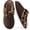 Brown, variant on Knivor Fuzzy Slippers for Women Scuff Slippers Leopard Faux Fur Cuff Faux Suede Slip‑On House Slippers Plush Lined Warm Non‑Slip Indoor Outdoor Bedroom