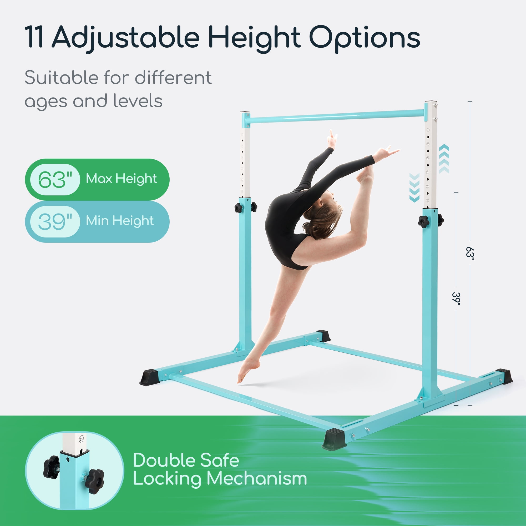 RokePro Gymnastics Gymnastics Bar, Foldable Gymnastics Bar, Height