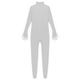 thumbnail image 6 of YONGHS Mens Spandex Open Face Zentai Suit Costume Back Zipper Unitard Full Cover Jumpsuit Bodysuit White 180, 6 of 7