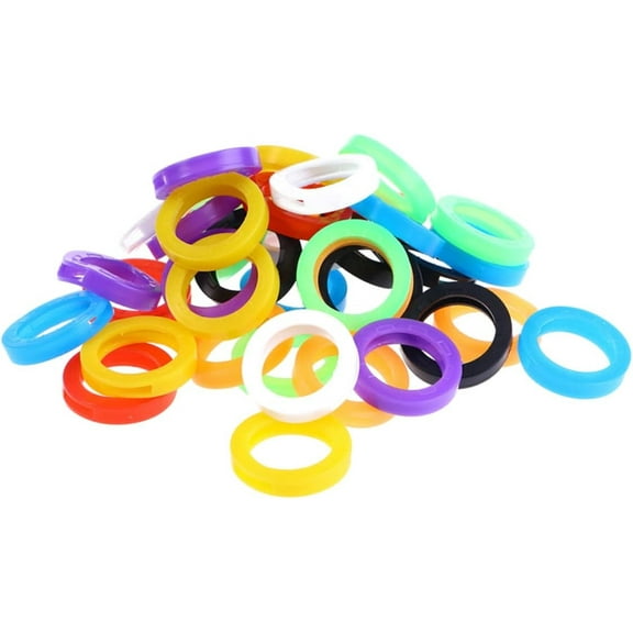 Key Caps Custom Keycaps 120pcs Colored Labels Rings for Keychains Custom Keyboard Custom Keycaps Covers Colored Covers House Tool Plastic Cap Elasticity Rubber Car Key