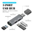 thumbnail image 2 of Hub USB de alta velocidad Inteprter adaptador de estación divisora 3 puertos gris, 2 of 6
