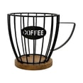 thumbnail image 2 of Portacápsulas de café Portacápsulas de café Cesta organizadora moderna de hierro en forma de taza Negro sin tapa, 2 of 9