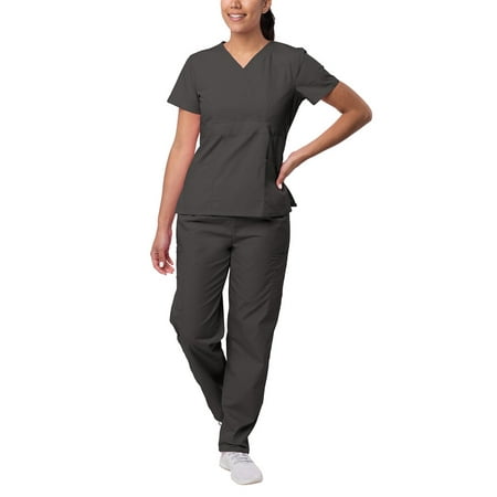 

Sivvan Women s Scrub Set - Multi Pocket Cargo Pants & Stylish Mock Wrap Top (Available in 15 Colors)