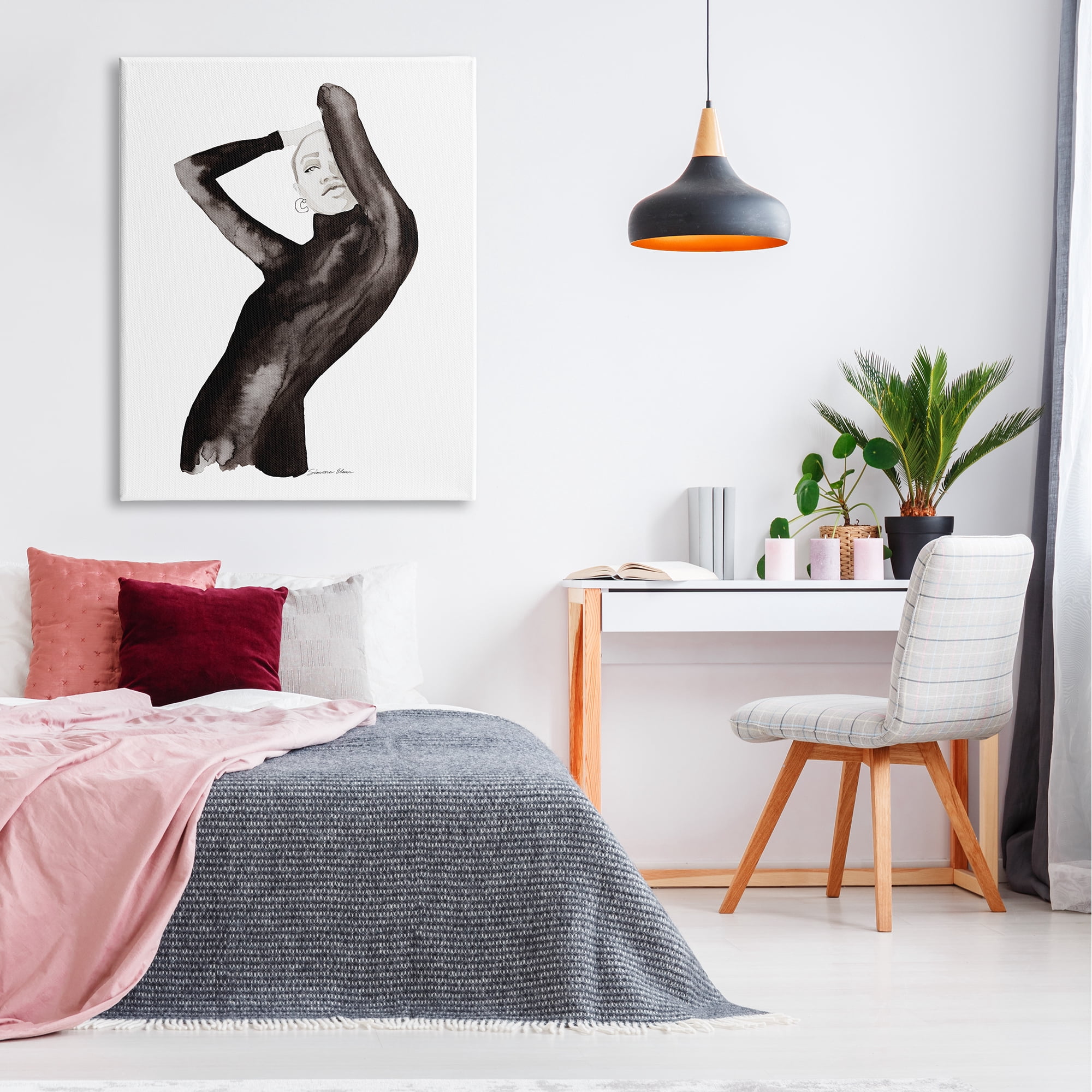 Stupell Industries Fashion Illustration Girl Beauty & Fashion Painting Gallery Wrapped Canvas Print Wall Art, 36 x 48