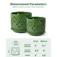 thumbnail image 5 of BUYMAX Small Orchid Pots with Holes 5 inch & 6 inch, Ceramic Orchid Pots for Repotting, 2 Pack Breathable Slotted Orchids Planter, Green Flower, 5 of 8