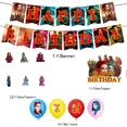 thumbnail image 4 of Película Descendientes: El origen de los rojos Vajilla para fiesta de cumpleaños Pancarta Pastel Globos rojos desechables colgantes Decoración de cumpleaños, 4 of 4