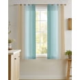 thumbnail image 4 of Teal Yellow Ombre Sheer Curtains 54 Inch Length 2 Panels Set for Living Room/Bedroom, Farmhouse Modern Gradient Art Kitchen Curtains Grommet Semi-Sheer Curtains Drapes Window Treatments 42"x54"x2, 4 of 7
