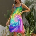 thumbnail image 3 of Color Vortex Tie Dyeing Womens Summer Dresses Casual Sleeveless Tshirt Sundresses Vacation Beach Cover Up Dress, 3 of 8