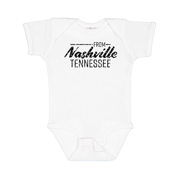 Inktastic From Nashville, Tennessee- State Capital Distressed Text Boys or Girls Baby Bodysuit