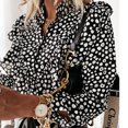 thumbnail image 3 of Jsaierl Button Down Shirts for Women Trendy Ruffle Trim High Neck Tops Polka Dot Print Blouses Plus Size Loose Comfy Work Shirts, 3 of 8