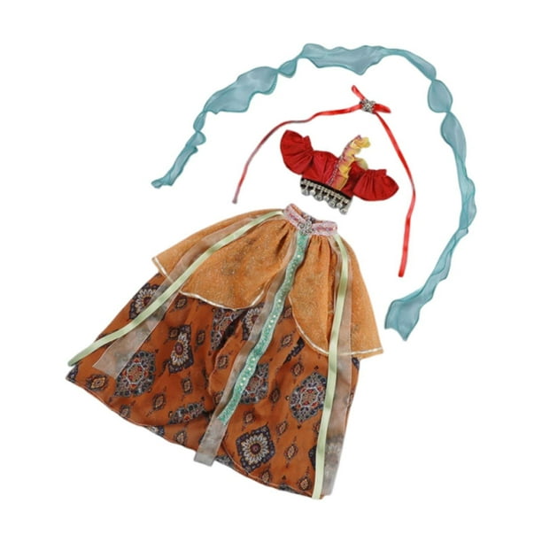 Trajes de vestimenta de muñecas coordinación educativa en miniatura decoración de moda hecha a mano para disfraces de regalo de cumpleaños ropa de Volantes rojos