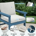 thumbnail image 5 of SERWALL Outdoor Patio Furniture Set, 6-Piece HDPE Outdoor Sofa Set Patio Conversation Set, Blue Frame with Beige Cushions, 5 of 6