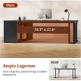 thumbnail image 4 of 71" Executive Desk, L Shaped Computer Desk with Power Outlets, Corner Office Desk with 3 Drawers, Business Furniture Desk, Black, 4 of 8