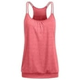 thumbnail image 4 of Lixiuxyad Basic Tank Tops For Women Casual Blouse For Women Workout Tank Tops Sleeveless Loose Fit Spaghetti Strap Yoga Racerback Sports Print Tank Blouse(Red XL), 4 of 4