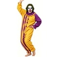 thumbnail image 4 of Norvella Mens Halloween Clown Jumpsuit Long Sleeve Color Block Ruffle Collar Pom Pom Front Striped Leg One Piece Outfit, 4 of 9