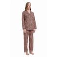 thumbnail image 3 of Apparonia Winter Pajamas For Women Flannel Pajamas Sets Long with Pockets Brown/Black Leopard XL, 3 of 7
