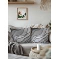 thumbnail image 3 of Outdoor Throw Pillow Set of 2, Black Grey Ombre Waterproof Pillow with Insert Included, Modern Geometric Abstract Aesthetic Cream Decorative Accent Cushion Sofa Pillows for Patio Porch, 18 x 18 In, 3 of 8