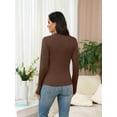 thumbnail image 7 of Ekouaer Womens Thermal Long Sleeve Crewneck Top Soft Waffle Knit Base Layer, Everyday Comfort Thermal Shirt, 7 of 7