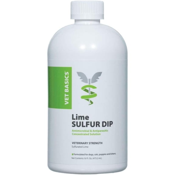 Revival Animal Health Vet Basics Lime Sulfur Dip- Concentrated Solution- for Dogs, Cats & Horses- 16oz