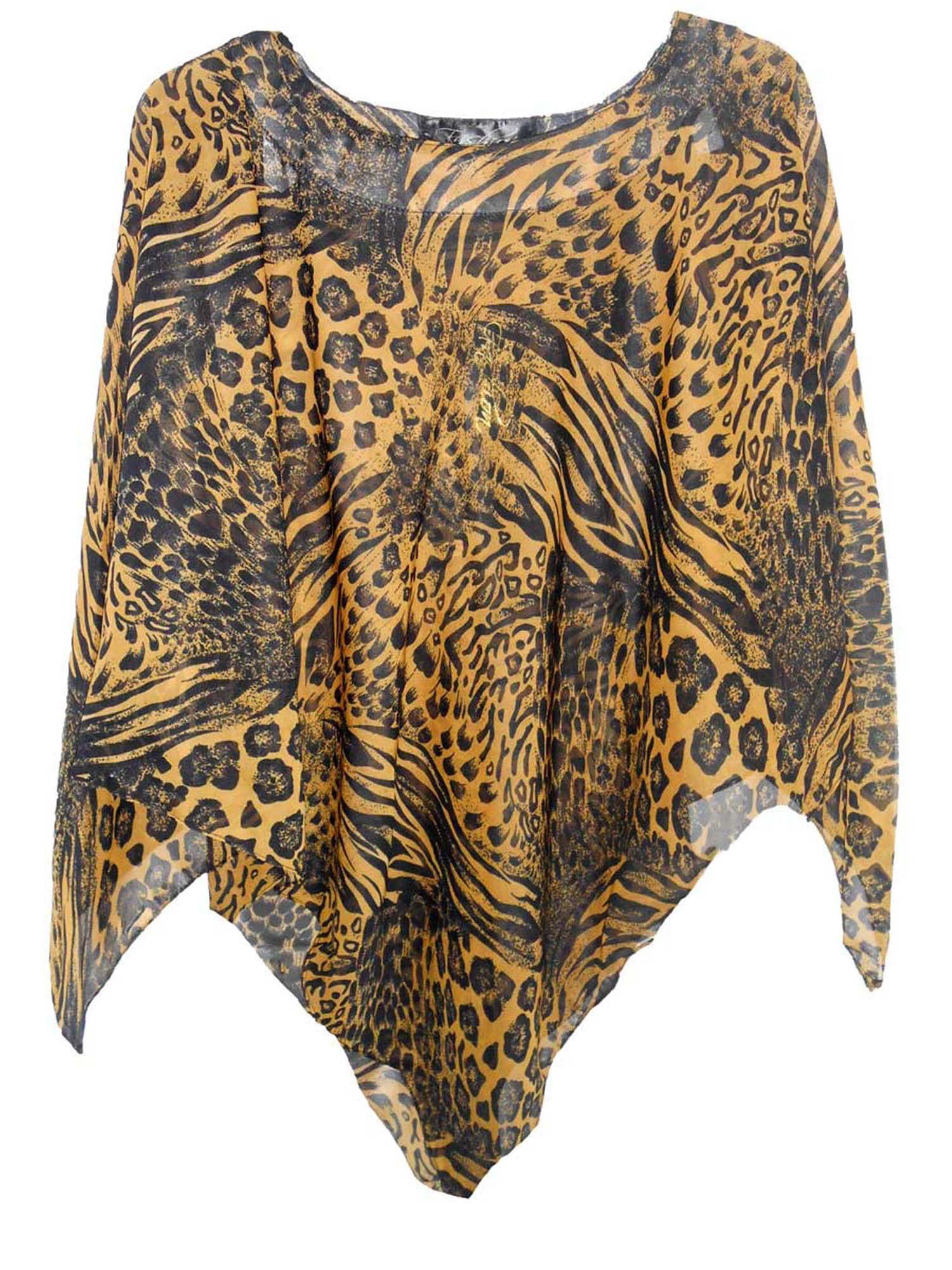 Up2date Fashion's Women's Golden Animal Print Poncho - Walmart.com