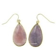 thumbnail image 1 of Purple & Gold-Tone Colored Metal Dangle-Earrings With Stone Accents #LQE1953, 1 of 2