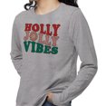 thumbnail image 2 of Holly Jolly Vibes Long Sleeve Shirt Unisex X-Large Grey, 2 of 5