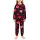 thumbnail image 4 of TaTaai Children's Heart Print Lapel Loungewear Set, Soft Top and Lounge Pants, Cozy Valentine Wear Gift, 4 of 7