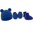 thumbnail image 5 of GYRATEDREAM 4 Pieces Newborn Boys Girls Hats Baby Hat and No Scratch Mitten and Socks Set Infant Headbands Winter Baby Caps for 0-6M Multi-color, 5 of 7