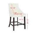 thumbnail image 6 of SAFAVIEH Eleni 26 in. H Tufted Wing Back Counter Stool with Ring, White, Set of 2, 6 of 10